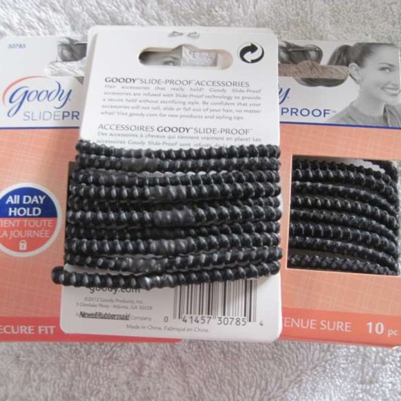 10 Goody Stay Put Slide Proof Hold Fit Hair Bands - Picture 3 of 7